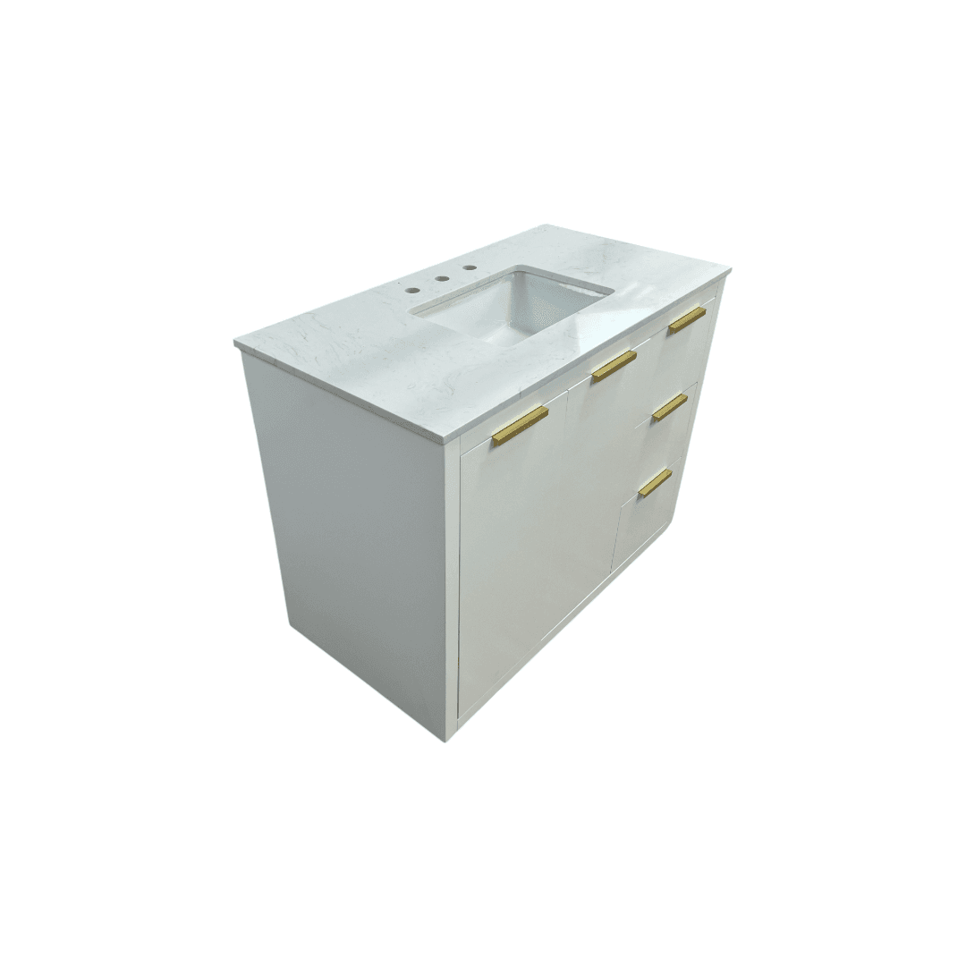 Breakwater Bay Broadlands Single Bathroom Vanity with Engineered Marble Top - Thumbnail 8