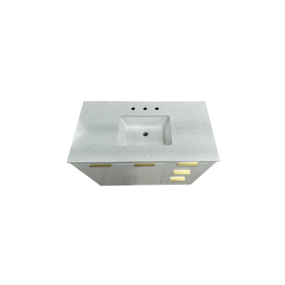 Breakwater Bay Broadlands Single Bathroom Vanity with Engineered Marble Top - Thumbnail 11