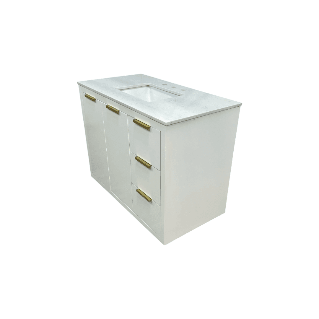 Breakwater Bay Broadlands Single Bathroom Vanity with Engineered Marble Top - Thumbnail 5
