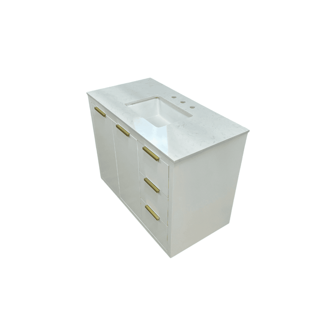 Breakwater Bay Broadlands Single Bathroom Vanity with Engineered Marble Top - Thumbnail 6