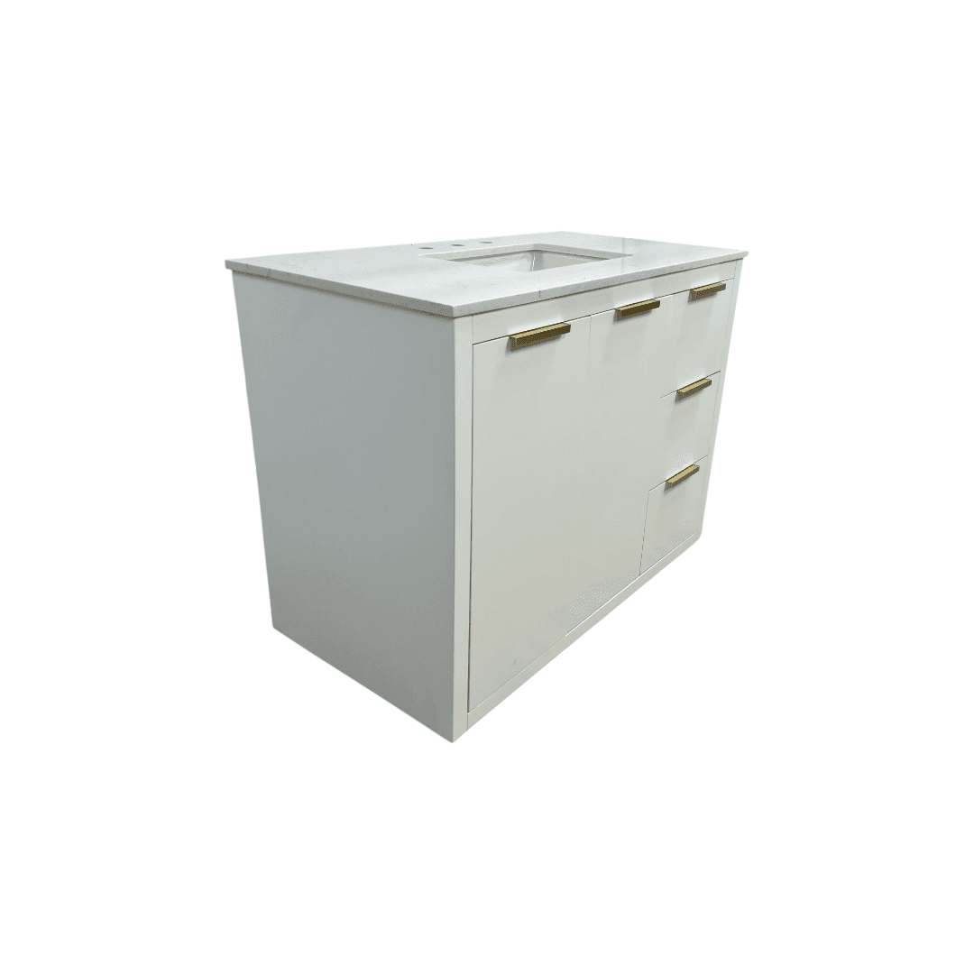 Breakwater Bay Broadlands Single Bathroom Vanity with Engineered Marble Top - Thumbnail 10