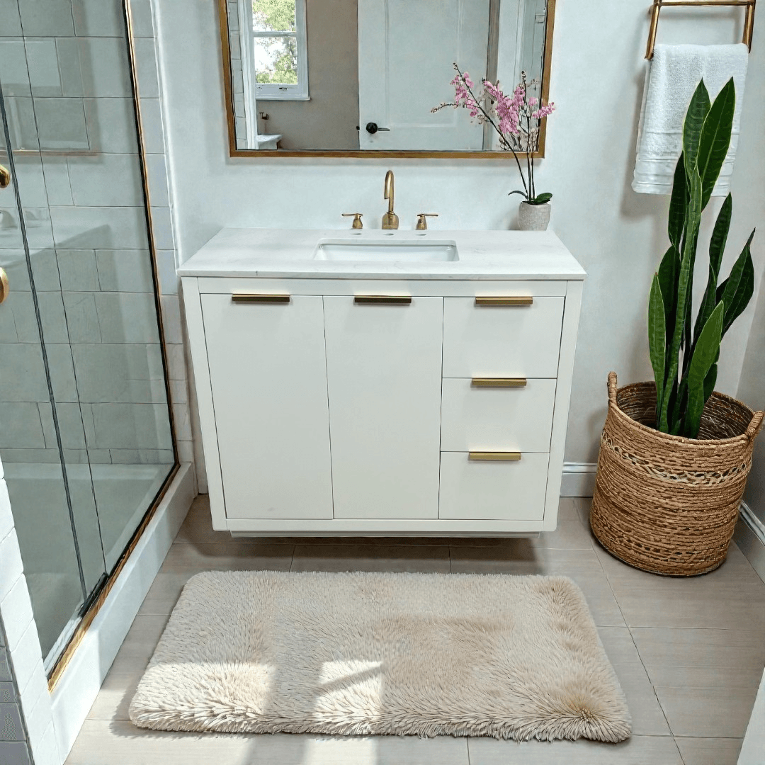 Breakwater Bay Broadlands Single Bathroom Vanity with Engineered Marble Top - Image 1