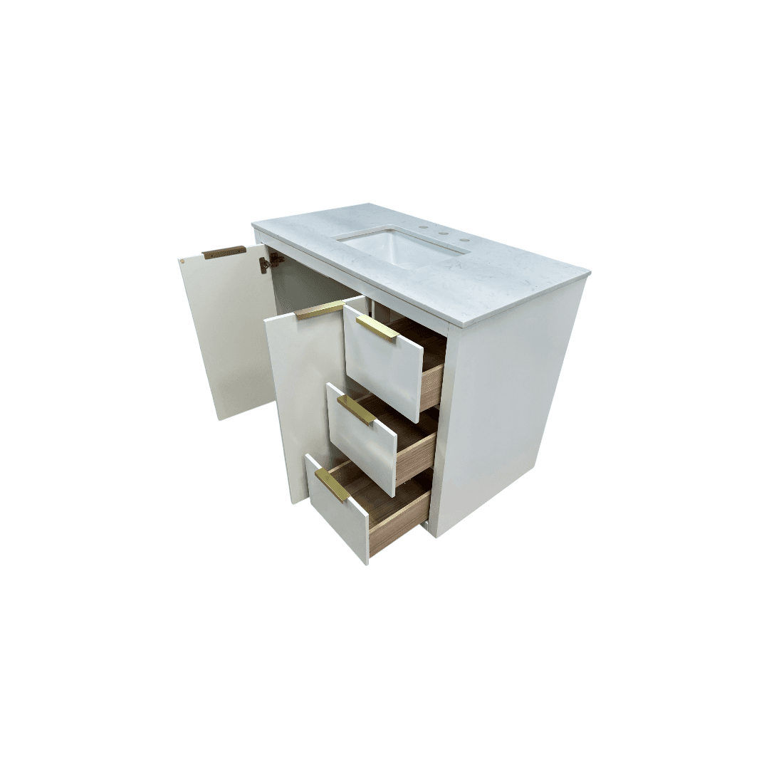 Breakwater Bay Broadlands Single Bathroom Vanity with Engineered Marble Top - Thumbnail 18