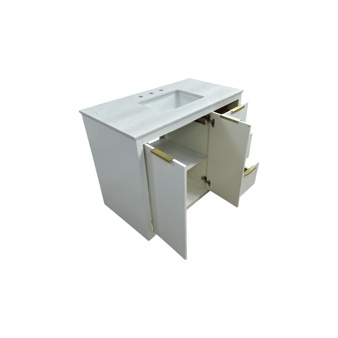 Breakwater Bay Broadlands Single Bathroom Vanity with Engineered Marble Top - Thumbnail 19