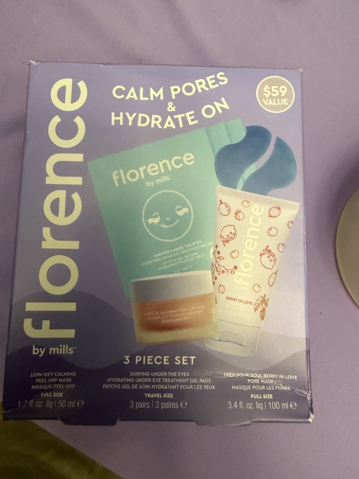 Florence by mills calm pores & Hydrate on 3 piece set - Image 1