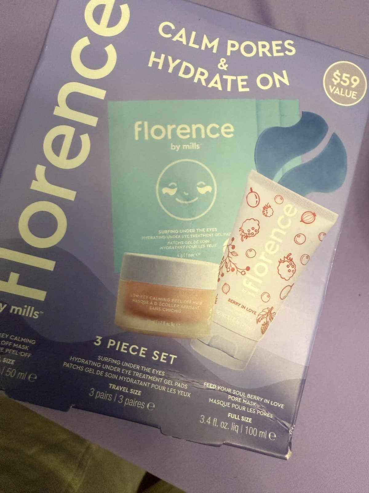 Florence by mills calm pores & Hydrate on 3 piece set - Thumbnail 5