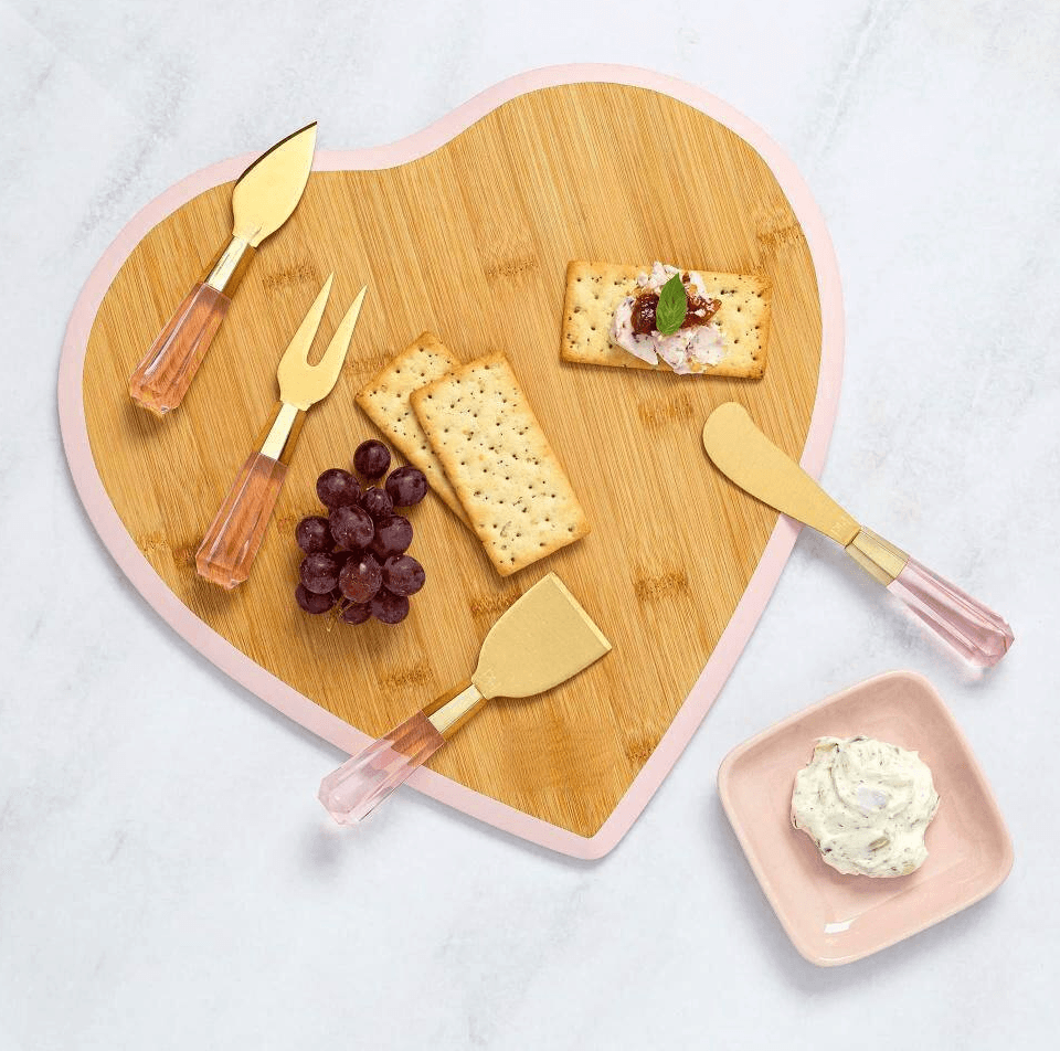 Paris Hilton Charcuterie Board and Serving Set, Bamboo Serving Board, Ceramic... - Thumbnail 2