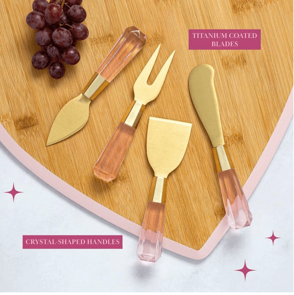 Paris Hilton Charcuterie Board and Serving Set, Bamboo Serving Board, Ceramic... - Thumbnail 4