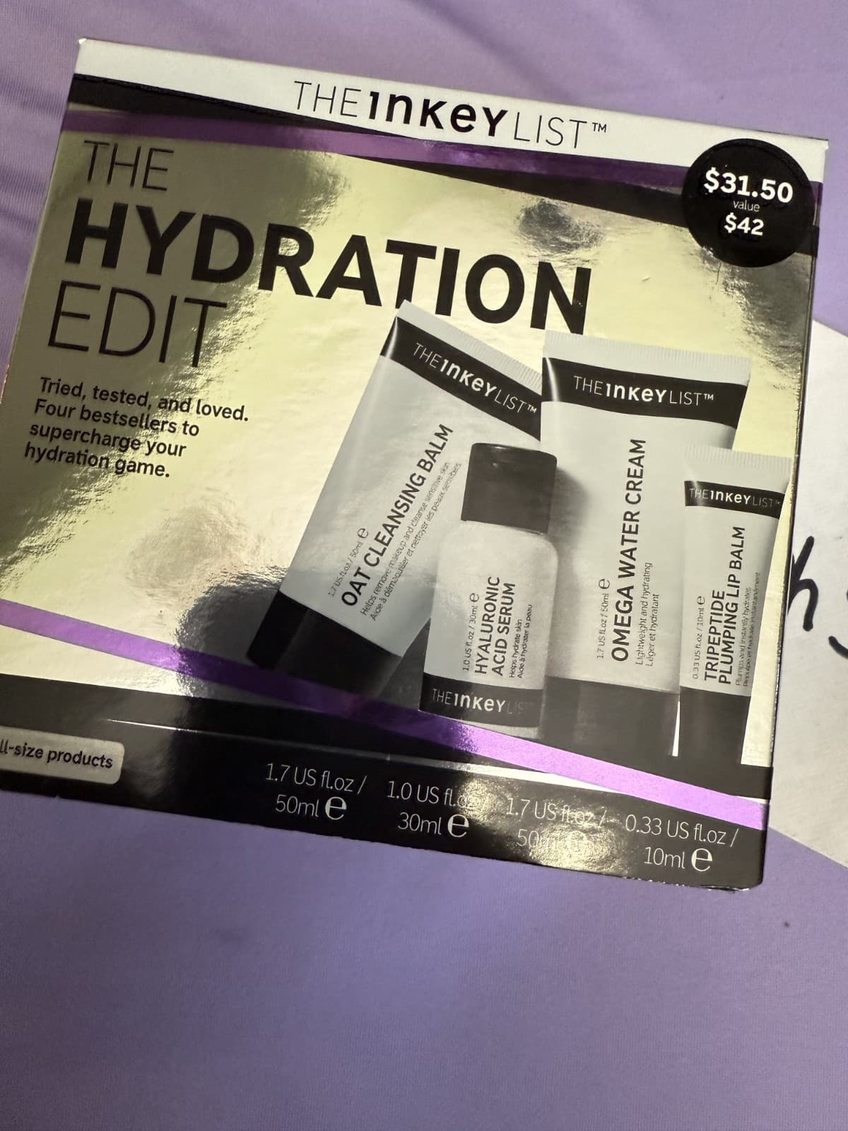 The Inkey List The Hydration Edit~ Oat Balm/Hyaluronic Acid/Omega Water/Lip Balm - Image 1