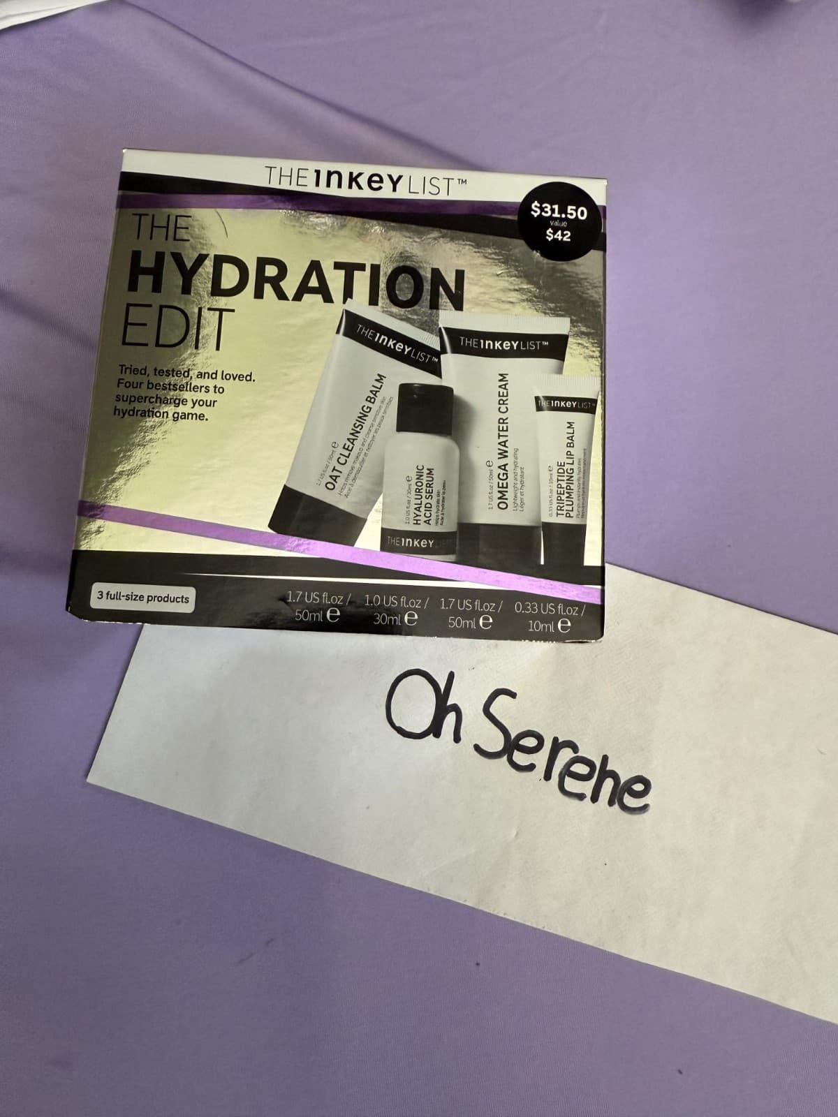 The Inkey List The Hydration Edit~ Oat Balm/Hyaluronic Acid/Omega Water/Lip Balm - Thumbnail 3