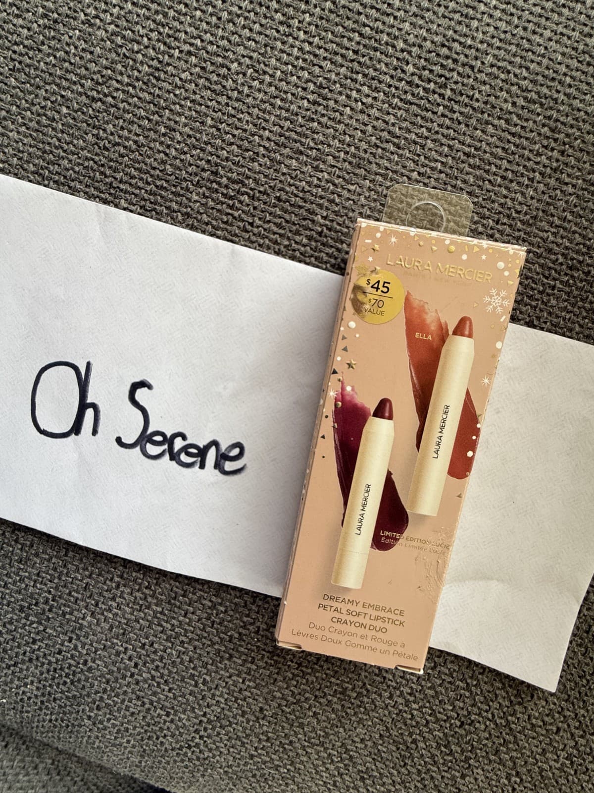 Laura Mercier Creamy Embrace petal soft lipstick crayon duo in Ella & Lucie - Thumbnail 3