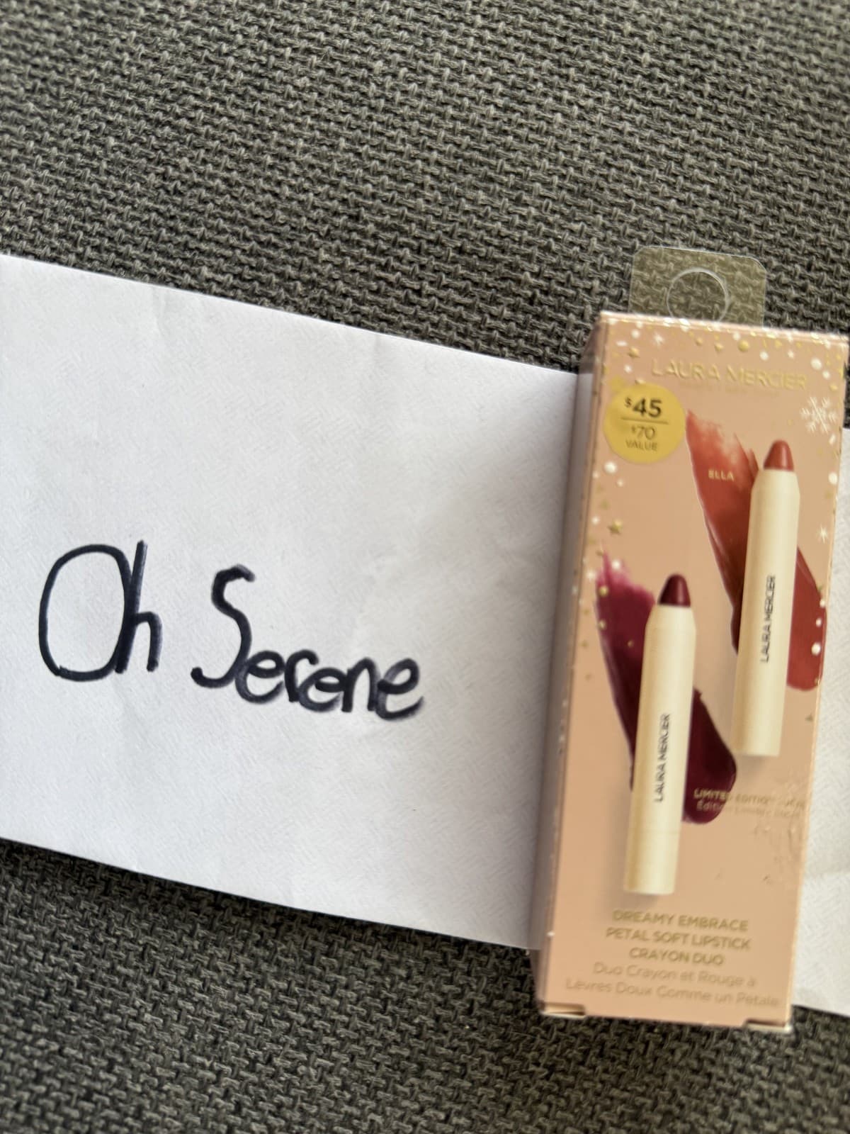 Laura Mercier Creamy Embrace petal soft lipstick crayon duo in Ella & Lucie - Image 1