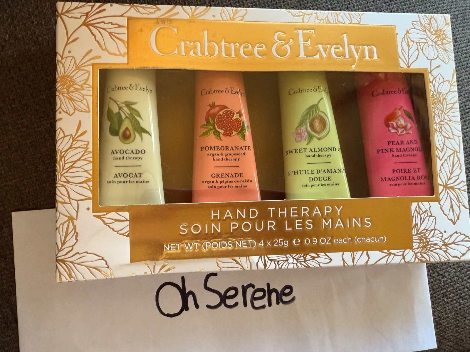 Crabtree & Evelyn Hand Therapy Cream 0.9 oz Avocado Pom Almond Oil Pear Pink Mag