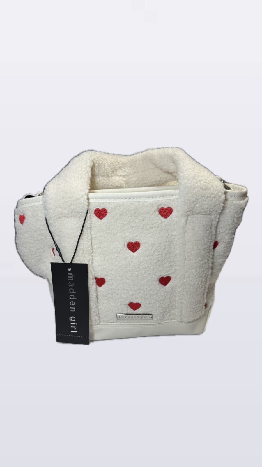 Madden girl faux sherpa heart embrodierd purse - Thumbnail 2
