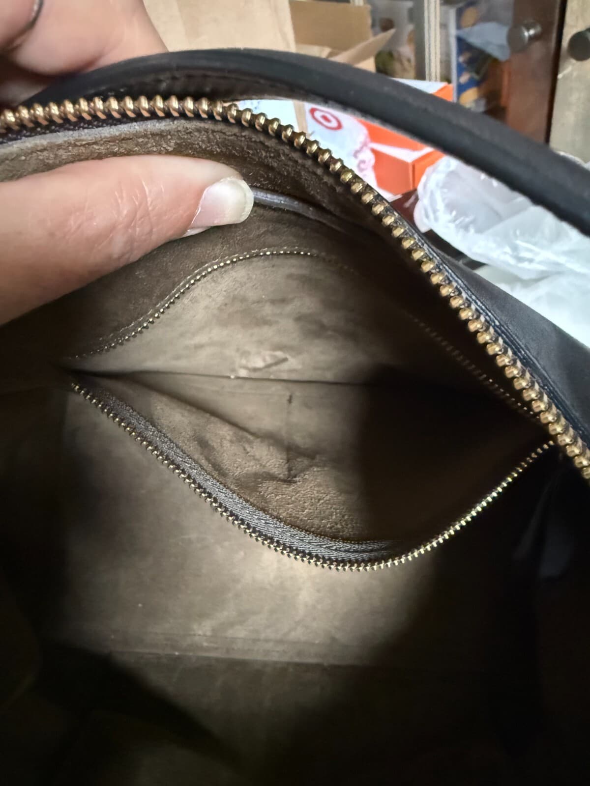 100% Authentic CELINE Bag The Ring Calfskin Tricolor Navy Brown Olive $2550 +tax - Thumbnail 13