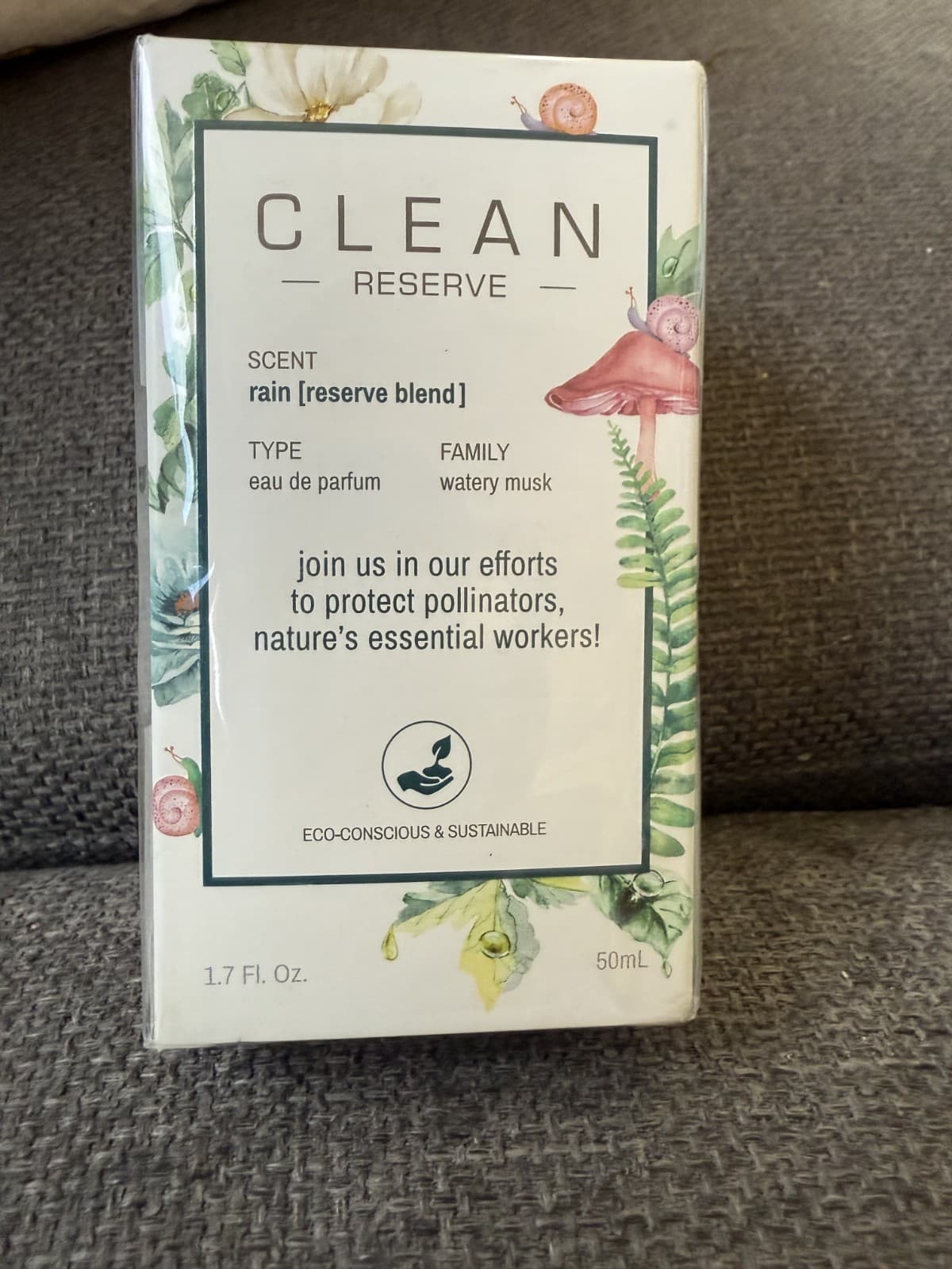 Clean Eau De Parfum Scent rain (reserve blend) family Watery Musk 1.7 fl oz nib