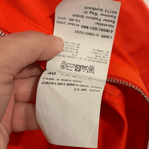BASLER coral light weather moto jacket w zipper accents tie waist detail. Sz M - Thumbnail 9