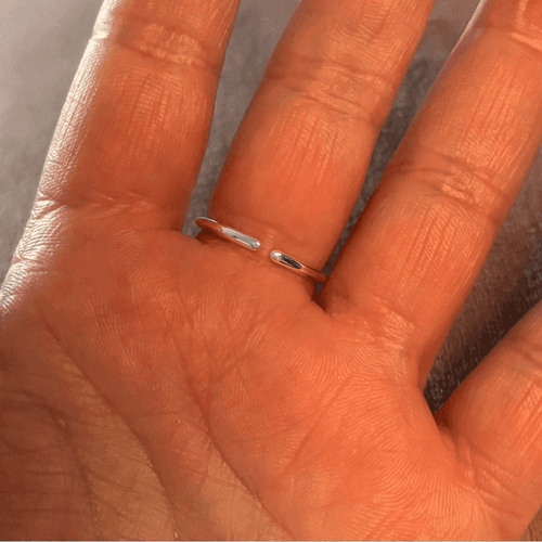 Big Heart adjustable ring in 925 sterling silver - Thumbnail 7