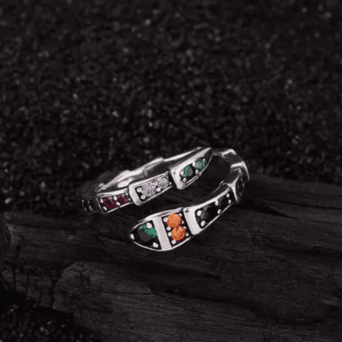 The Multi-Colored Serpent Ring in 925 silver - Thumbnail 10