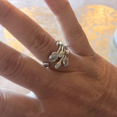 The Ivy Sculpture Ring in 925 and cubic zirconia - Thumbnail 3