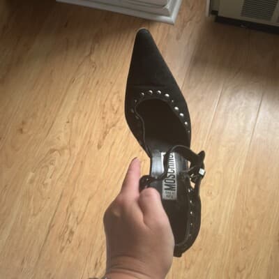 MOSCHINO Vintage black suede studded maryjane heels Pumps size 36 - Thumbnail 11