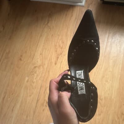 MOSCHINO Vintage black suede studded maryjane heels Pumps size 36 - Thumbnail 10