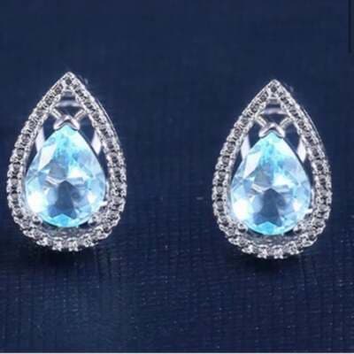 The Don’t Cry For Me Tear Drop blue estate inspired earrings - Thumbnail 2