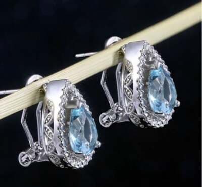 The Don’t Cry For Me Tear Drop blue estate inspired earrings - Thumbnail 5