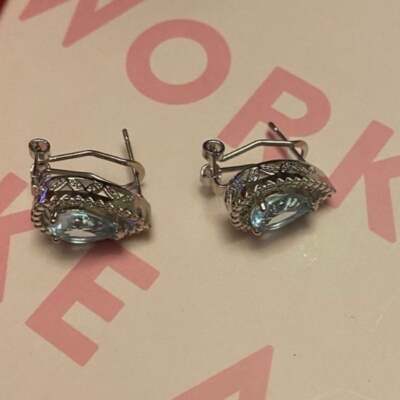 The Don’t Cry For Me Tear Drop blue estate inspired earrings - Thumbnail 4