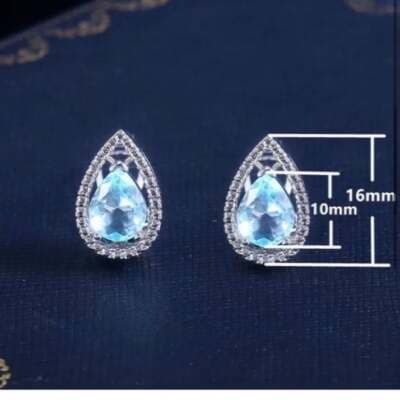 The Don’t Cry For Me Tear Drop blue estate inspired earrings - Thumbnail 3