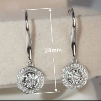 The Dazzling Dish 925 Silver White Sapphire Drop earrings - Thumbnail 4