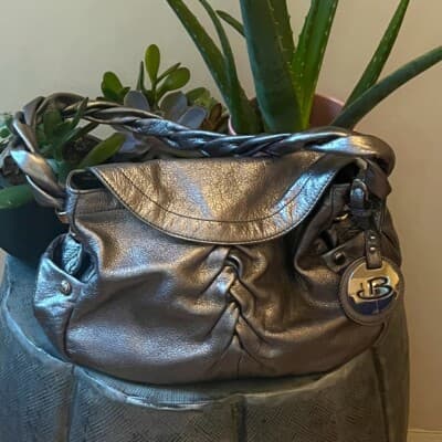 B MAKOWSKY Silver Slouch Shoulder Bag - Image 1