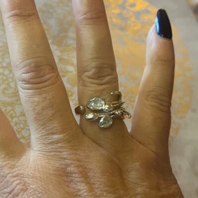 The Ivy Sculpture Ring in 925 and cubic zirconia - Thumbnail 6