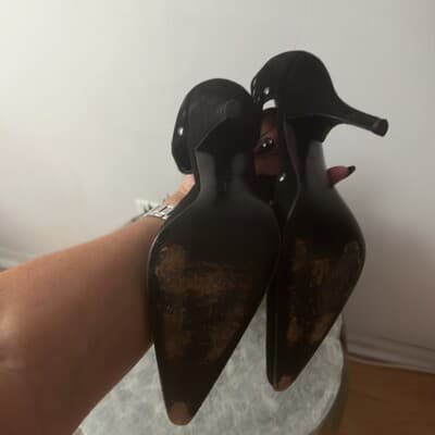 MOSCHINO Vintage black suede studded maryjane heels Pumps size 36 - Thumbnail 5