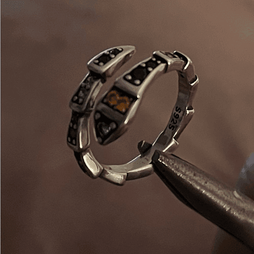 The Multi-Colored Serpent Ring in 925 silver - Thumbnail 5