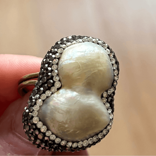 Vintage Statement Pearl Baroque Cocktail ring. - Thumbnail 5