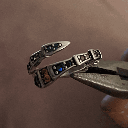 The Multi-Colored Serpent Ring in 925 silver - Thumbnail 7