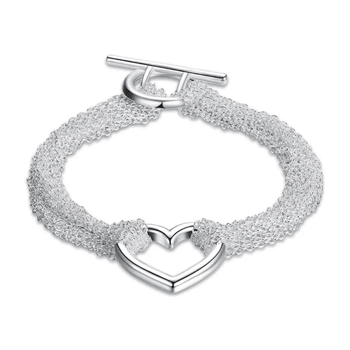 The Mesh Chain Heart Toggle Bracelet 925 - Thumbnail 3