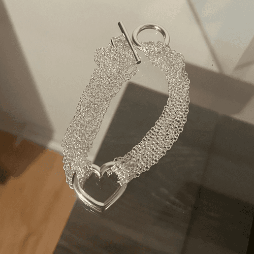 The Mesh Chain Heart Toggle Bracelet 925 - Thumbnail 9
