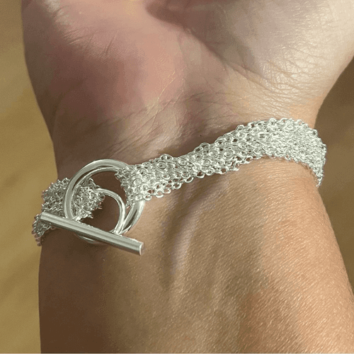 The Mesh Chain Heart Toggle Bracelet 925 - Thumbnail 13