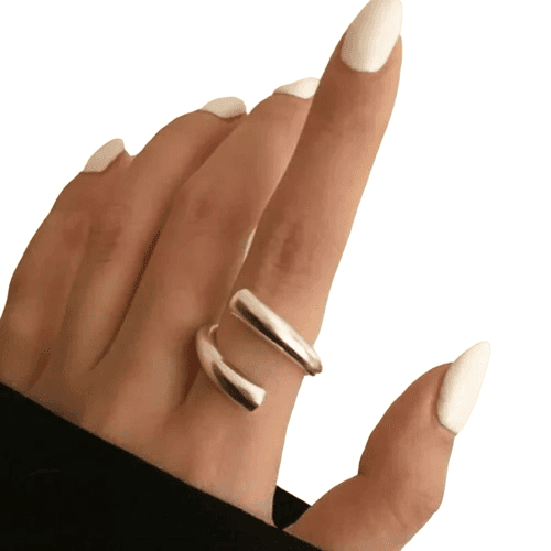 The Axis 925 adjustable modern statement ring in silver - Image 1
