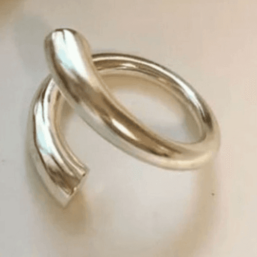 The Axis 925 adjustable modern statement ring in silver - Thumbnail 5