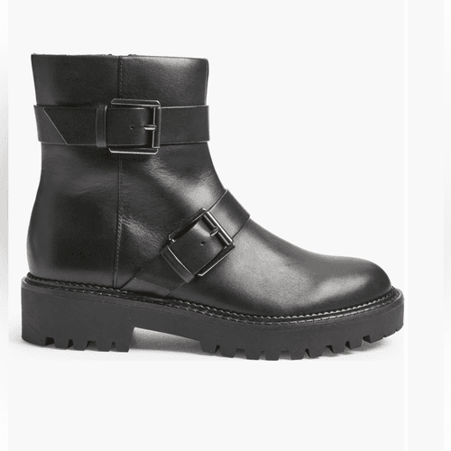 Nordstrom Black Macombs Water Resistant Moto Boot sz 6.5 - Thumbnail 2