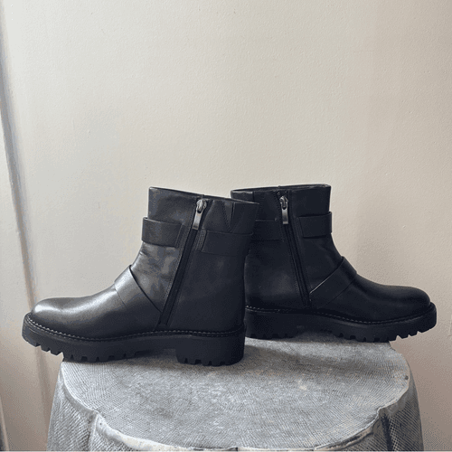 Nordstrom Black Macombs Water Resistant Moto Boot sz 6.5 - Thumbnail 6