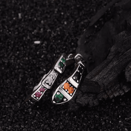 The Multi-Colored Serpent Ring in 925 silver - Thumbnail 2