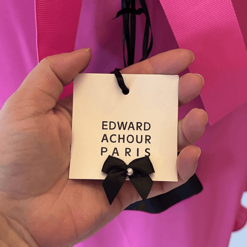 NWT EDWARD ACHOUR PARIS Fuchsia RUFFLE BLOUSE sz 42/10 US - Thumbnail 5