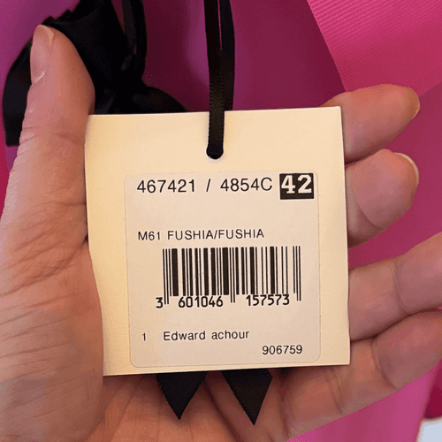 NWT EDWARD ACHOUR PARIS Fuchsia RUFFLE BLOUSE sz 42/10 US - Thumbnail 6