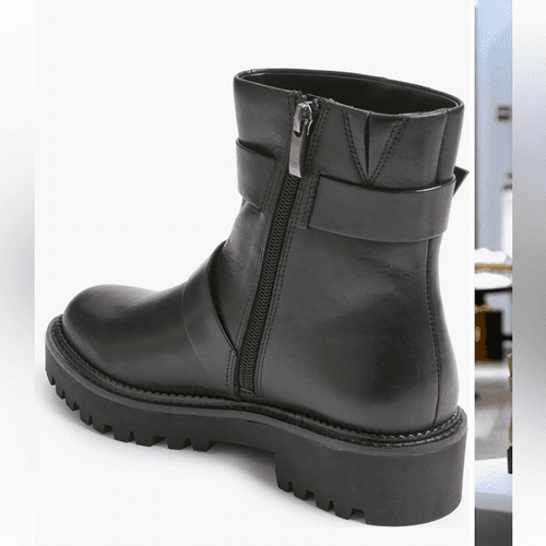 Nordstrom Black Macombs Water Resistant Moto Boot sz 6.5 - Thumbnail 9