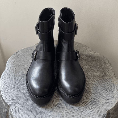 Nordstrom Black Macombs Water Resistant Moto Boot sz 6.5 - Thumbnail 4