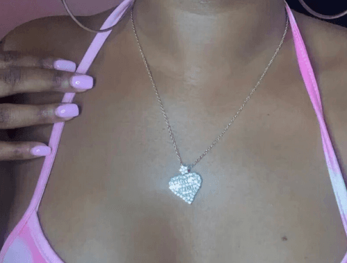 The Bling Heart Pendant in 925 silver and cubic zirconia - Image 1